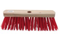 Bezem hout/rood hard