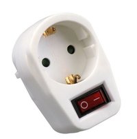 Stekker verloop 1V RA + Schakelaar wit