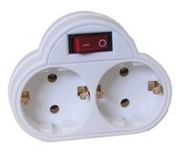 Stekker verloop 2V RA + Schakelaar wit